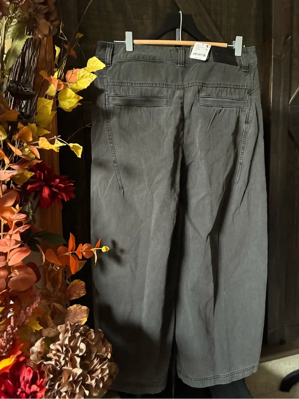 Free People Wide Leg Flared Jeans in Black balloon leg